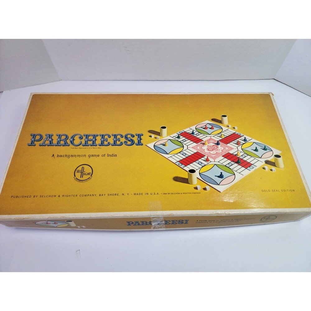 Vintage 1964 Parcheesi Gold Seal Edition No. 2 Selchow & Righter Board Game...